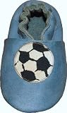 Tibet PLATEAU soft sole infant full grain baby shoes SUEDE soccerball blue