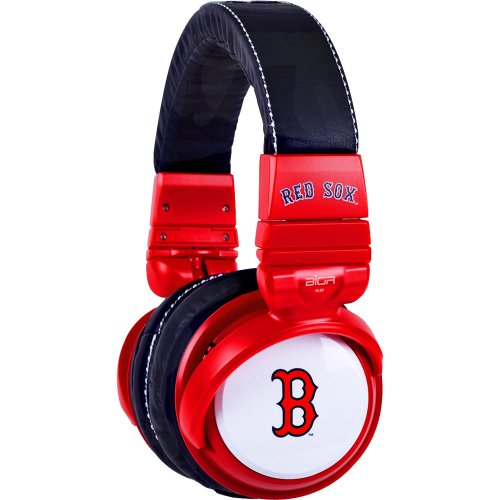  Big R XLMLBBRS2 Boston Red Sox Over-The-Ear Headphones with In-Line Mic 