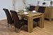Solid Oak Dining Room Furniture 180cm Table With 4 Leather Chairs - Quality Dining Room Furniture Set