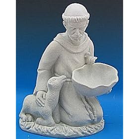 16 inch St. Francis Birdfeeder - Outdoor Vinyl Statue, Granite Finish by 