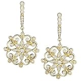 14K Yellow Gold Diamond Dangle Earrings (0.80 Cttw, SI Clarity, F Color)