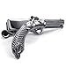 KONOV Mens Tie Bar, Necktie Tie Spring Loaded End Clip Clasp Bar, Handgun Gun, Color Black
