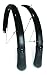 Planet Bike Cascadia 29er Front and Rear Bicycle Fender Set with 130mm Mud Flaps (Black, 65mm Wide)