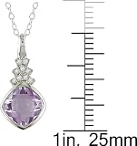 41Pc2NTsejL. SL160  1 1/10 ct.t.w. Amethyst and Diamond Accent Fashion Pendant in SIlver, 18