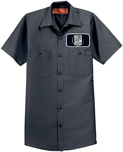 Red Sun Rising Men's Patch Logo Work Shirt Small Charcoal