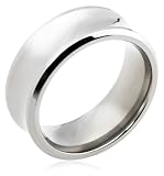 9mm Titanium Concave Wedding Band