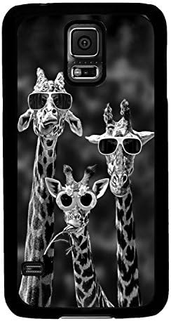 Galaxy S5 Case, Hard Protective Cases Cool Giraffes for Sumsung Galaxy S5 PC Black Edge Customized Cover