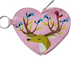 Pink Heart Antler Coin Purse w/ Keyring