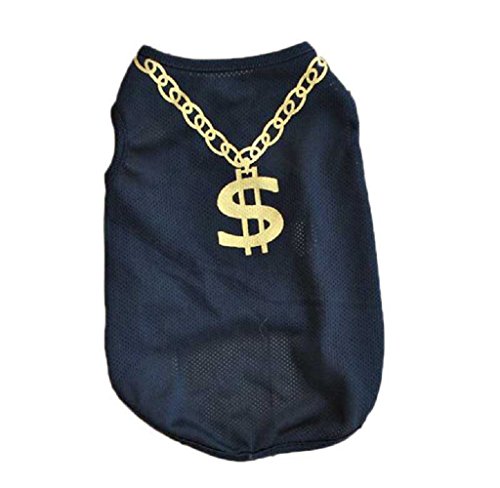 Small Dog Shirt, Voberry Fashion Pet Puppy Clothes Mesh Costumes Pet Dog Cat Cute Necklace T Shirt (S, Black)