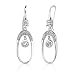 Irresistible Glamour: Sterling Silver Bridal Style CZ Diamond Fish Hook Earrings