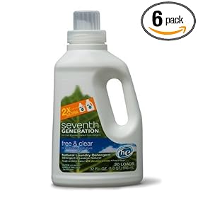 Seventh Generation 2x Liquid Laundry Detergent, 32-Ounce Bottles (Pack of 6)