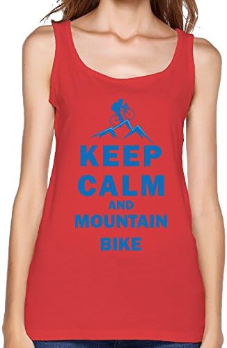 Woman Keep Calm And Mountain Bike Tank Top Red
