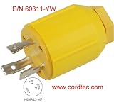Cordtec Marine Shore Power 30A Locking Plug L5-30P P/N:60311-YW