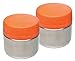 LunchBots Rounds Leak Proof Stainless Steel Food Containers Set of 2, 8 ounce, Orange