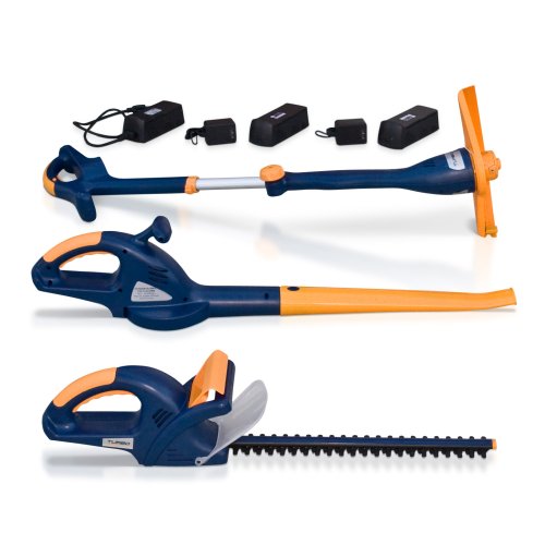 Turbo Garden 24-Volt Cordless Electric Combo Package with String Trimmer, Hedge Trimmer, and Blower