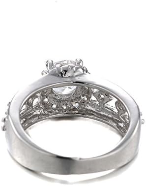 Kangyan Fashon Women's Bass Engagement Zircon Rings Pronged with White Stone R0135 Size 7