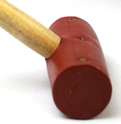 Rawhide Mallet For Jewelry Making Extra Soft Hammer Non-coated Natural 1.25 x 3 Inch Head Non Marring