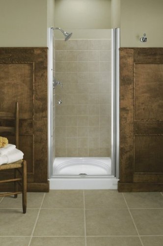 KOHLER K-702404-L-ABV Fluence Frameless Pivot Shower Door, Anodized Brushed Bronze