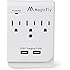 Magicfly Power 3 AC Outlet Socket Wall Mount Surge Protector with Dual USB Charging Port Wall Charger 2.1A