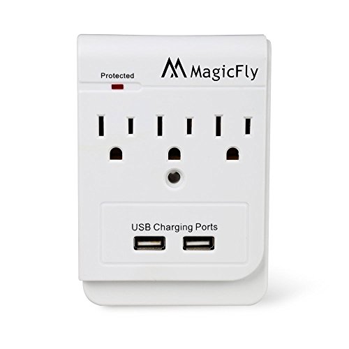 Magicfly Power 3 AC Outlet Socket Wall Mount Surge Protector with Dual USB Charging Port Wall Charger 2.1A Magicfly Power 3 AC Outlet Socket Wall Mount Surge Protector with Dual USB Charging Port Wall Charger 2.1A