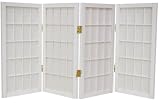 2ft. Window Pane Desktop Japanese Shoji Privacy Screen Room Divider - 4 Panel White