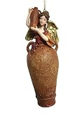 Large Lady Angel Urn With Wine Jug Christmas Ornament