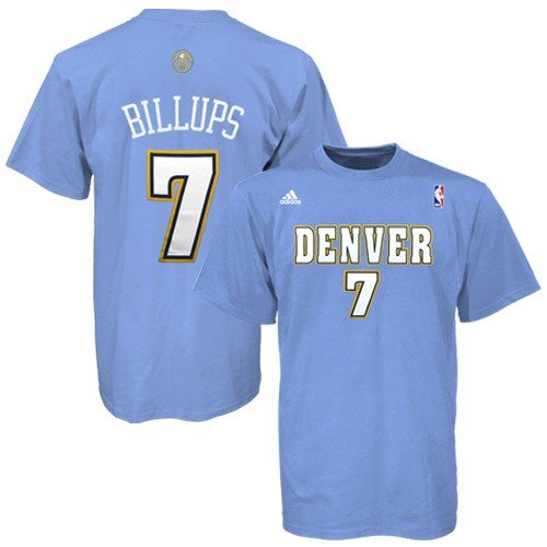 adidas Denver Nuggets #7 Chauncey Billups Light Blue Net Player T-shirt