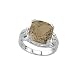 14K White Gold 0.12 ct. Diamond and 7 5/8 ct. Cushion Cut Smoky Topaz Fashion Ring