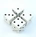 WKP10934E4 White Foam Dice with Black Pips D6 25mm (1in) Pack of 4 Dice Koplow Games