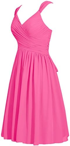 Ice Beauty Straps Bowknot Chiffon Short Bridesmaid Dresses Prom Party Gowns Chocolate US 8