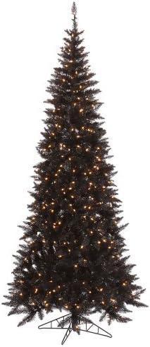 New 9 feet x 46 inches 700 Dura Lit Clear Mini Black Slim Fir Christmas Tree