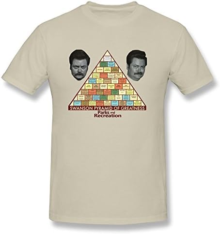GOOOSO Men's Parks And Recreation Swanson Pyramid Of Greatness T-shirt Natural M