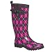 Women's Old School Argyle Rainboots - Pink/Brown