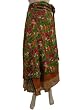 Women Skirt Red Green Silk Sari Wrap Around Skirts Multi Wear Reversible Dress