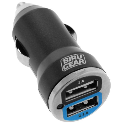 GTMax Metalic Black 2-Port USB Car Charger Adapter 2A output for Cell Phone, SMartphone, Window Mobile Phone, Tablet, MP3 Players