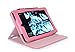 Kindle Fire HD 7 2014 Case, roocase Dual View 2014 Fire HD 7 Folio Case with Sleep / Wake Smart Cover with Multi-Viewing Stand for Amazon Kindle Fire HD 7 Tablet (4th Generation - 2014 Model), Pink