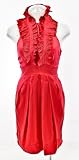 BCBGMAXAZRIA New Red Halter Shirtdress