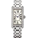 Cartier Tank American 18kt White Gold Diamond Ladies Watch WB7018L1 by Cartier