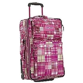 JanSport 22" SuperBreak Carry On Expandable Rolling Luggage, Pink Daquiri Patchwork