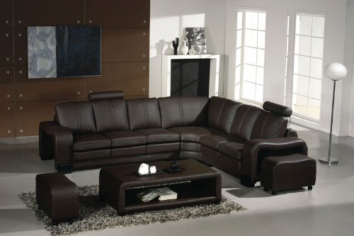 6pc Contemporary Modern Sectional Leather Sofa Set, V-4441-S1