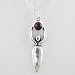 Garnet Lunar Goddess Pendant in Sterling Silver on a 16 Box Chain, #8718