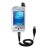 Coiled Power Hot Sync and Charge USB Data Cable w/ Tip Exchange for the HTC 6700Q Qwest - Gomadic Brand