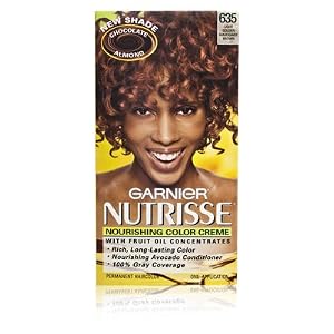Garnier Nutrisse Nourishing Color Creme with Fruit Oil Concentrate 635 Chocolate Almond Light Golden Mahogany Brown