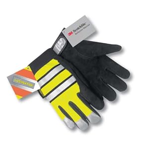 MCR Safety C958XL Multi-Task Luminator Deerskin Glove, Black with Lime Fluorescent Polyester Back,... by MCR Safety