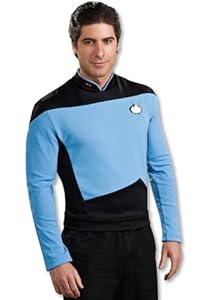Star Trek the Next Generation Deluxe Blue Shirt, Adult Medium Costume