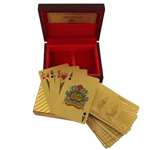 Playing Cards Deck in 999.9 Gold Foil Unusual Gift from India