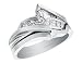 Diamond Marquise Engagement Ring & Wedding Band Set 3/4 Carat (ctw) in 14K White Gold
