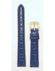 Ladies Alligator Grain Leather Watchband Blue 14mm Watch Band