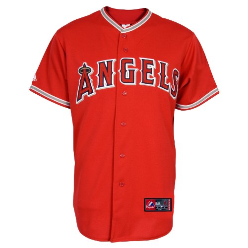 MLB Youth Los Angeles Angels Of Anaheim Howie Kendrick Scarlet Alternate Short Sleeve 6 Button Synthetic Replica Baseball Jersey Fall 2011  (Scarlet, Large)