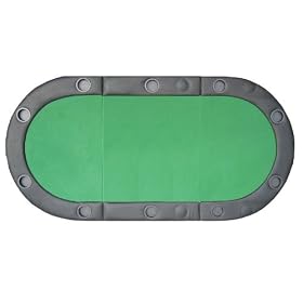 Padded Texas Hold'em Folding Poker Table Top with Cup Holders - Green